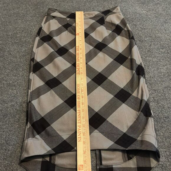 Free People Skirt Academia Preppy Geometric Precision Plaid Pencil Gray Size 2 - Picture 9 of 9